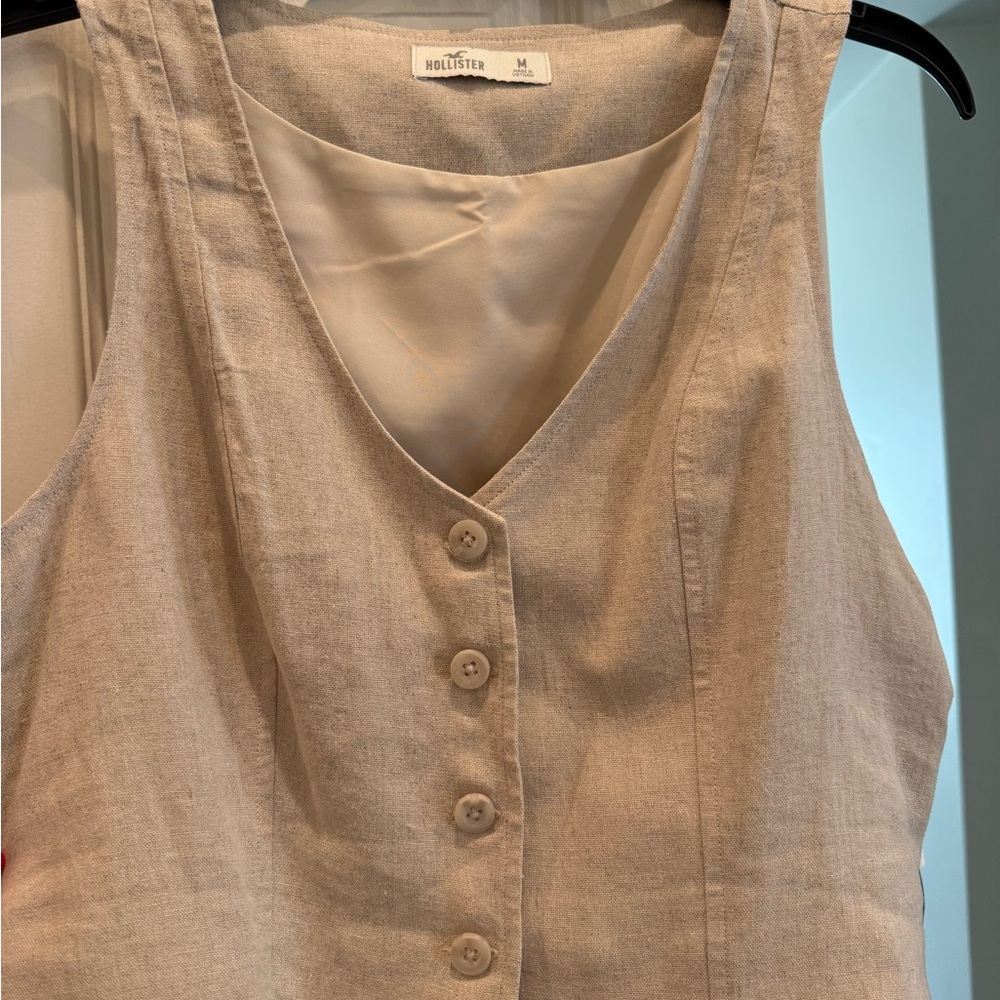 Hollister Linen Blend Tan Top